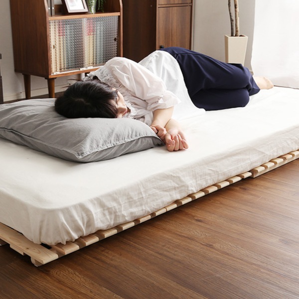 ホームテイスト（HOME taste） すのこベッド ダブル 2つ折り 檜 木製