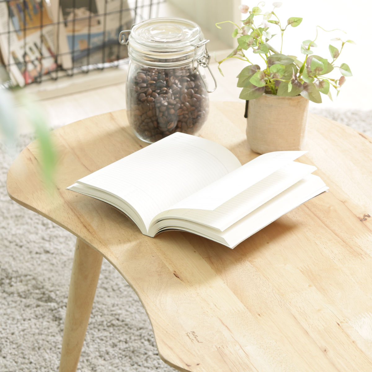 不二貿易（Fuji Boeki） センターテーブル 幅74cm 木製 ビーンズ