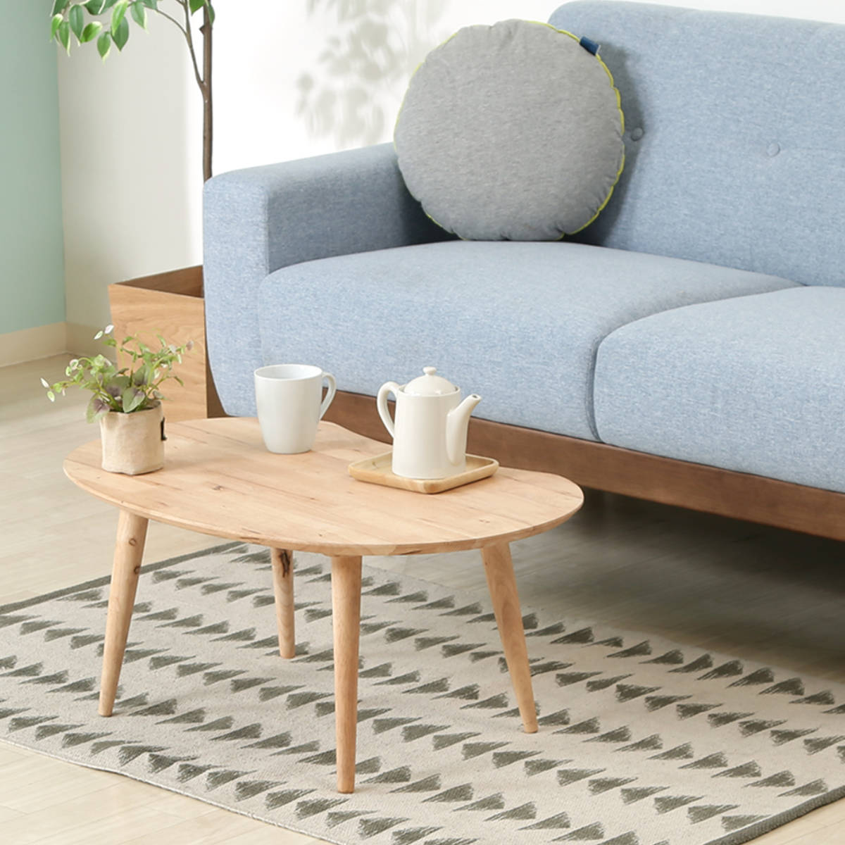 不二貿易（Fuji Boeki） センターテーブル 幅74cm 木製 ビーンズ