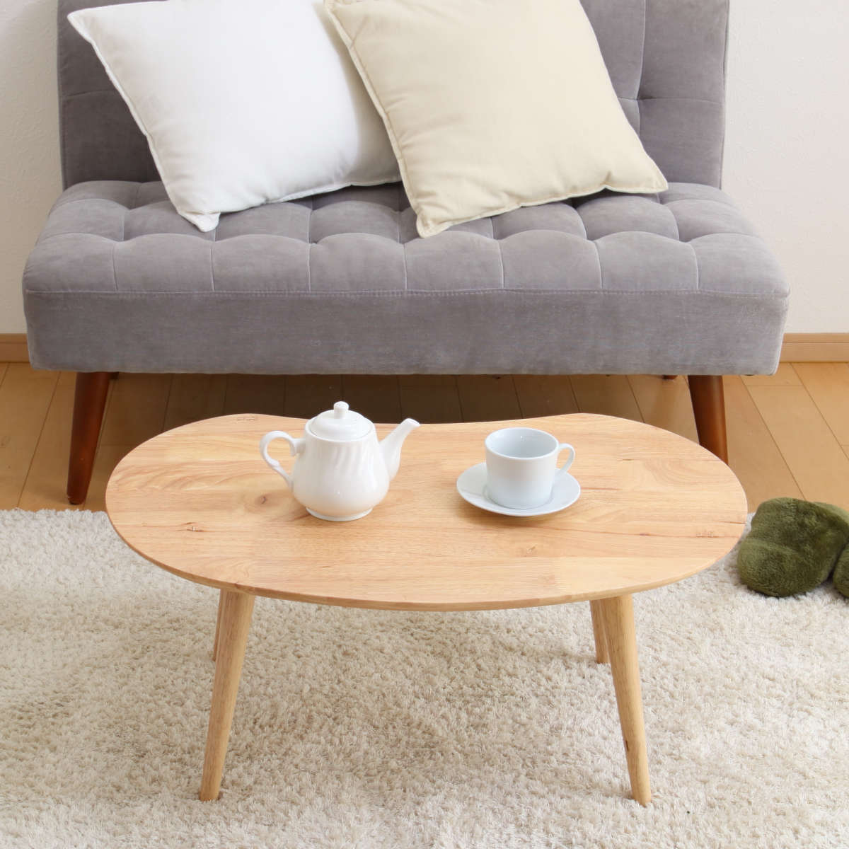 不二貿易（Fuji Boeki） センターテーブル 幅74cm 木製 ビーンズ