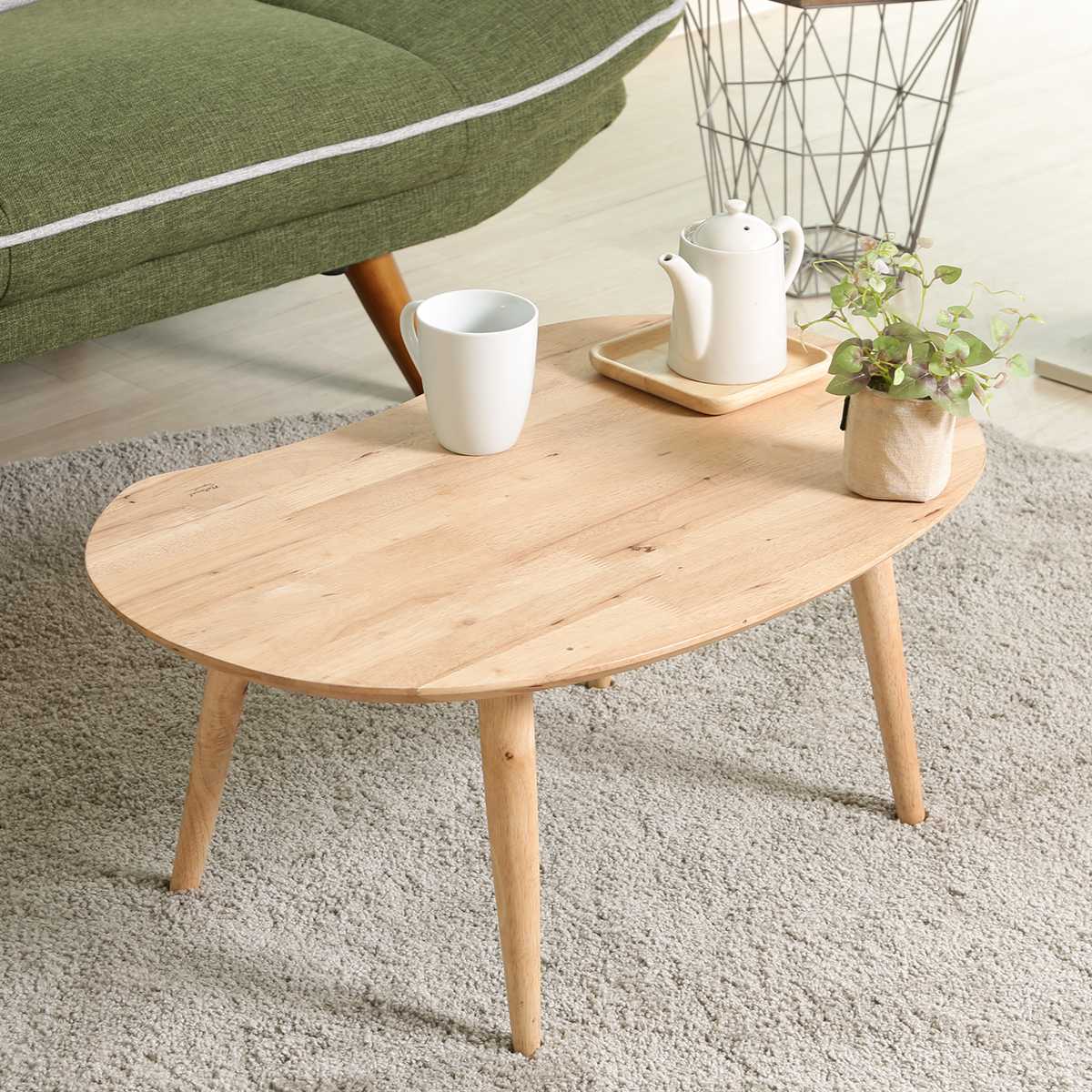 不二貿易（Fuji Boeki） センターテーブル 幅74cm 木製 ビーンズ