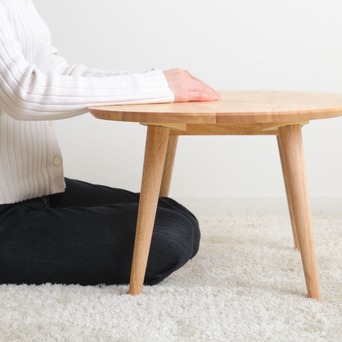 不二貿易（Fuji Boeki） センターテーブル 幅74cm 木製 ビーンズ