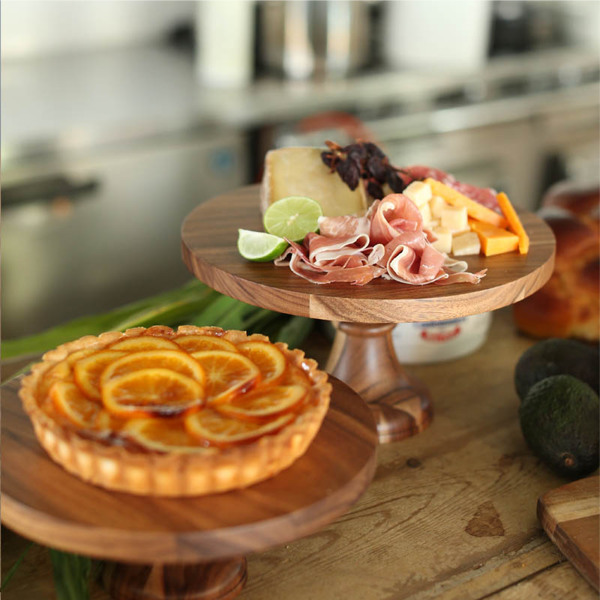 コンポート 皿 22cm M 木製 アカシア 食器 デザート皿 お菓子皿