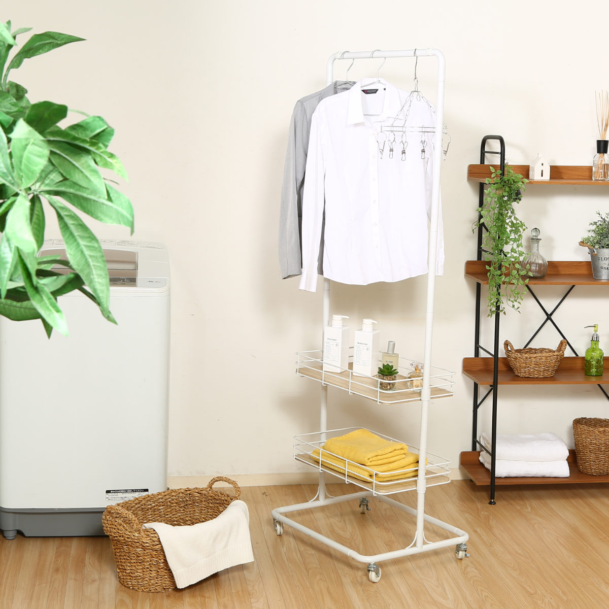 不二貿易（Fuji Boeki） ハンガーラック 幅60cm スチール製