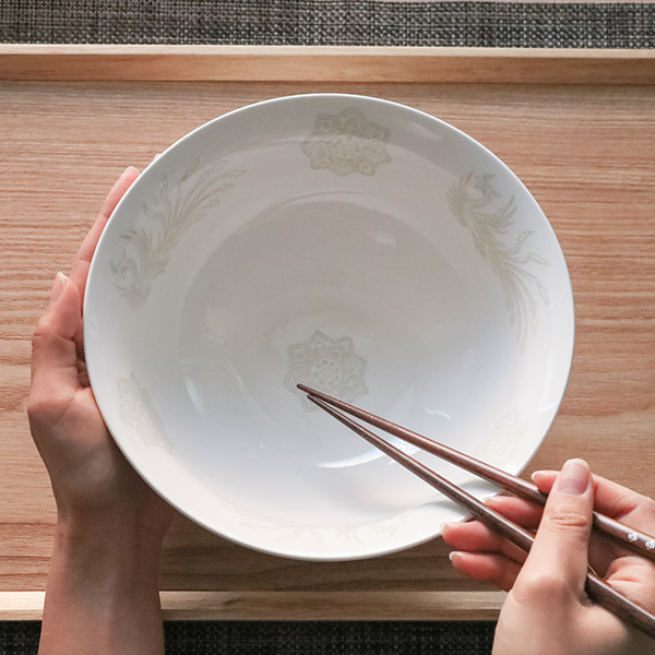 ラーメン鉢 ラーメン どんぶり 大型 鳳凰 北京 陶器 食器 丼ぶり 4個