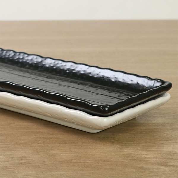 さんま皿 35cm 大 長角皿 角皿 粉引 皿 食器 和食器 陶器 （ 食洗機