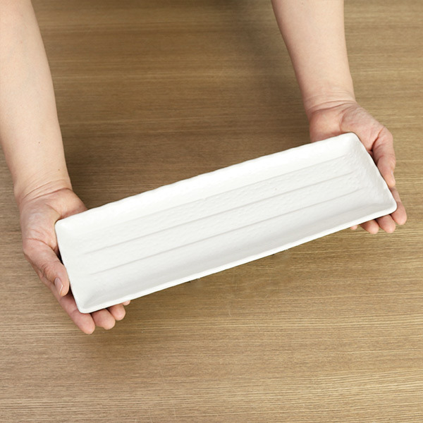 さんま皿 35cm 大 長角皿 角皿 粉引 皿 食器 和食器 陶器 （ 食洗機