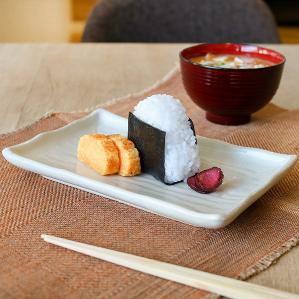 焼き物皿 21cm 長角皿 角皿 皿 食器 和食器 陶器 （ 食洗機対応 電子
