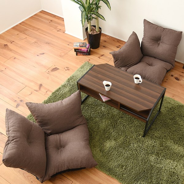 ソファ 幅140cm 2分割 ひじ掛け リクライニング 座椅子 ローソファ