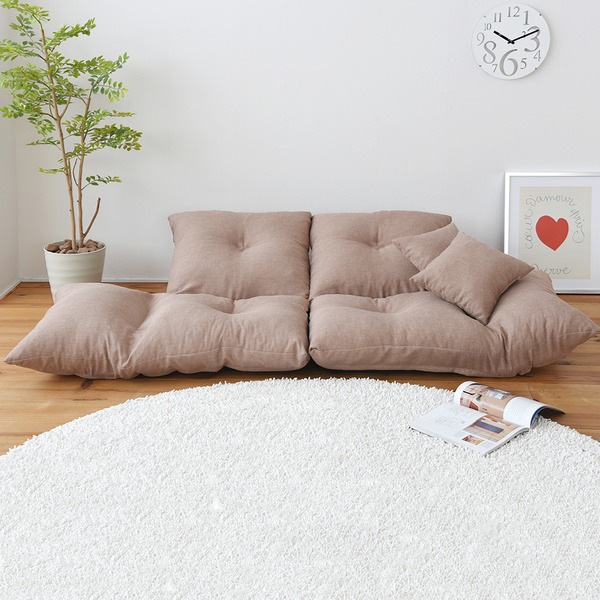 ソファ 幅140cm 2分割 ひじ掛け リクライニング 座椅子 ローソファ