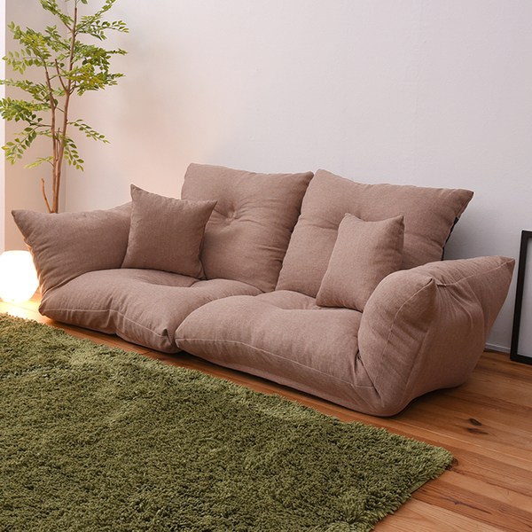 ソファ 幅140cm 2分割 ひじ掛け リクライニング 座椅子 ローソファ