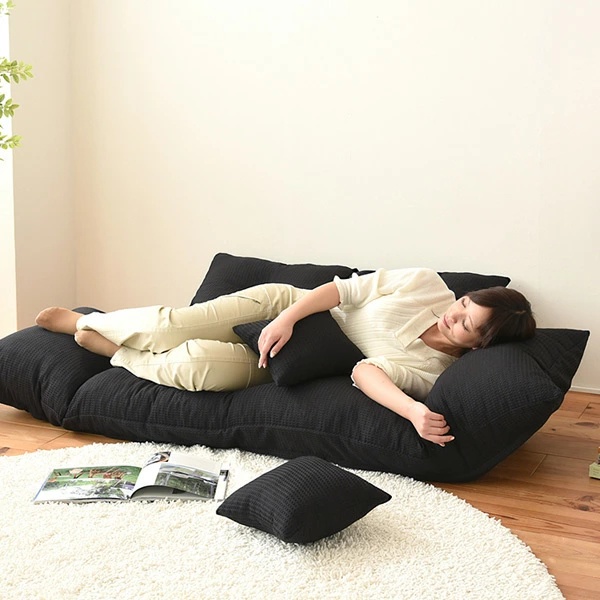 値下げ！!◆二人掛けリクライニング(セパレート)ローソファ リクライニング ソファ ベッド ロー フロア クッション カウチ