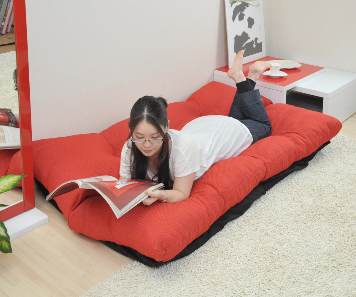 ローソファ 幅160cm 2人掛け 7段階リクライニング フロアソファ