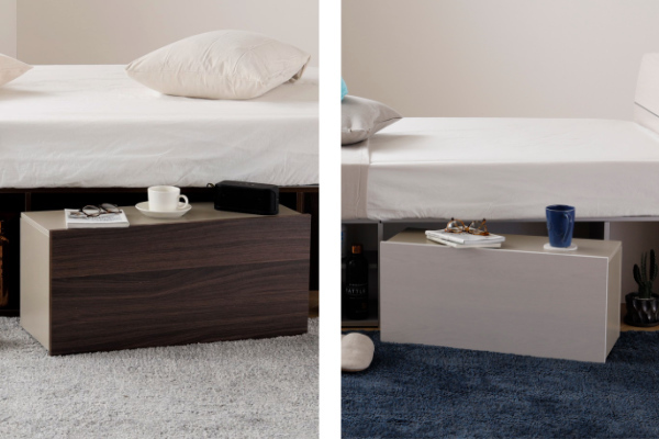 ベッド シングル ヘッドボード サイドテーブル付き 組み立て 簡単 収納 