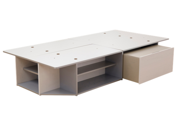 ベッド シングル ヘッドレス サイドテーブル付き 組み立て 簡単 収納