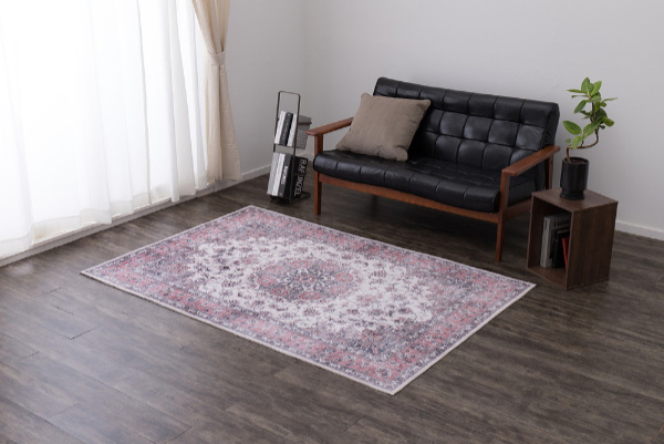 HAGiHARA（萩原） ラグ 190×240cm ラグマット アンティーク柄の転写