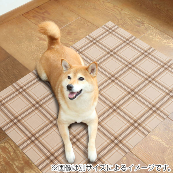 マット ペット用 90cmx120cm チェック 防滑・消臭・防水マット