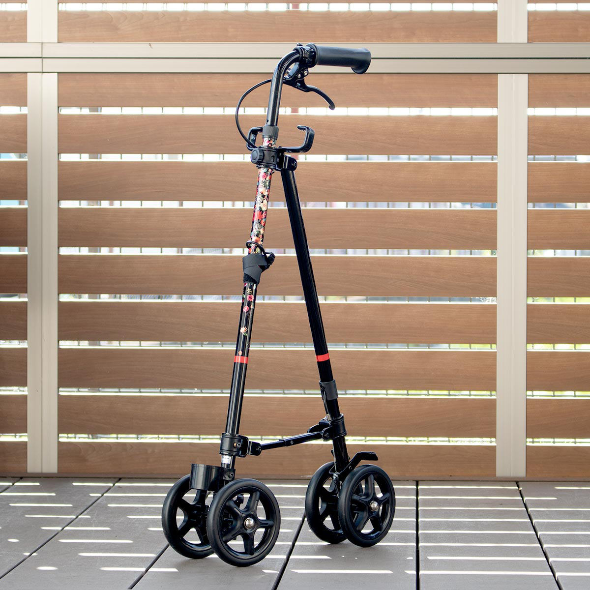 フジホーム 杖 ブーケ 車輪付き 高さ調節 ハンドレールステッキ 介護