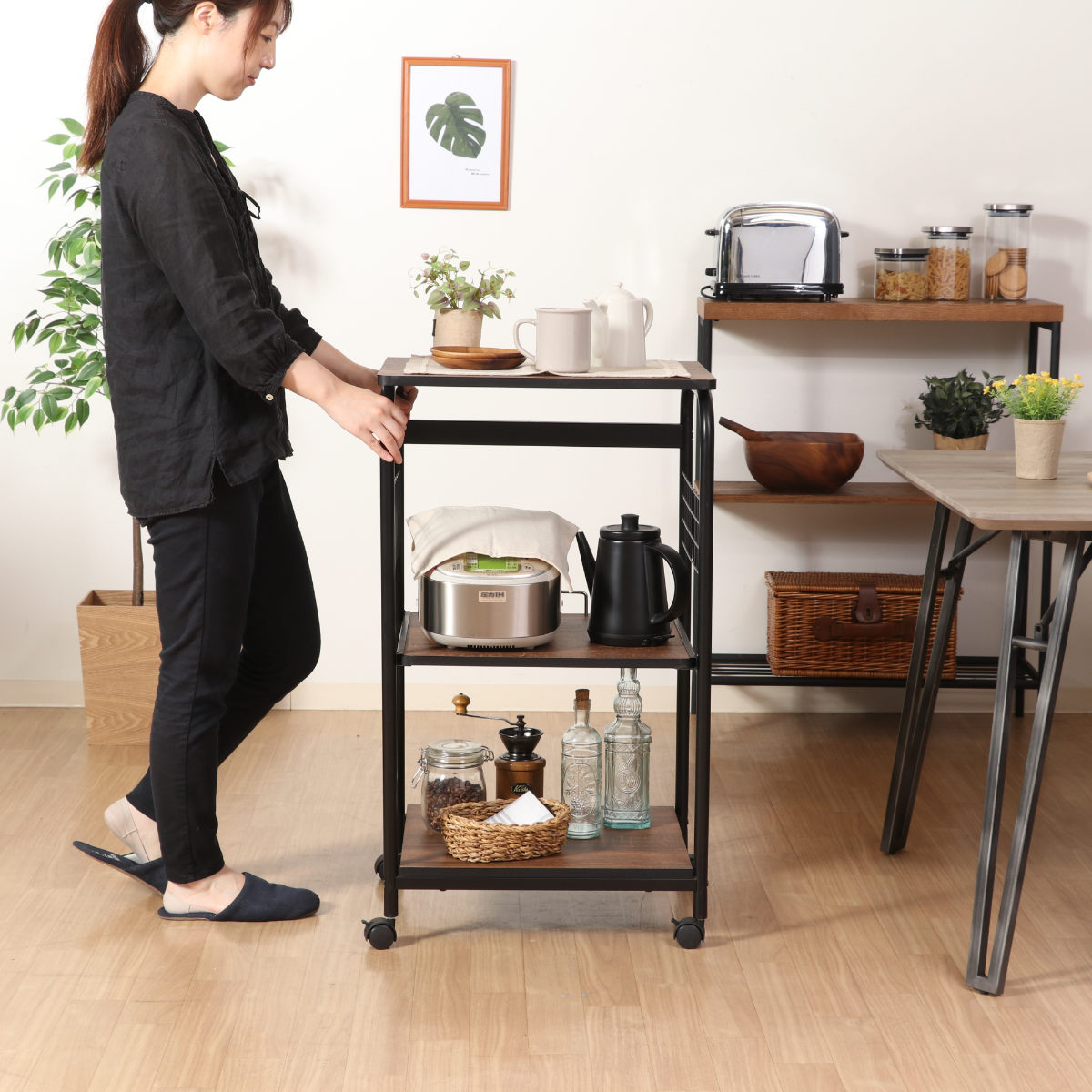 不二貿易（Fuji Boeki） レンジラック 幅51.5cm キャスター付 スチール