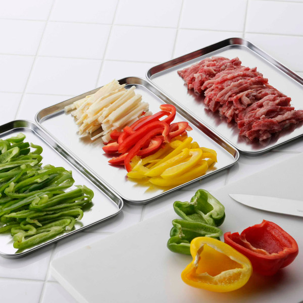 下村企販 バット 3枚組 ステンレス製 下ごしらえ浅型バット （ 調理用