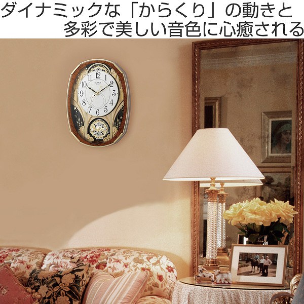 新品未使用 リズム時計 スモールワールド　電波からくり時計　掛け時計　30曲収録 楽天市場】からくり時計 スモールワールドノエルM 電波時計 30曲収録
