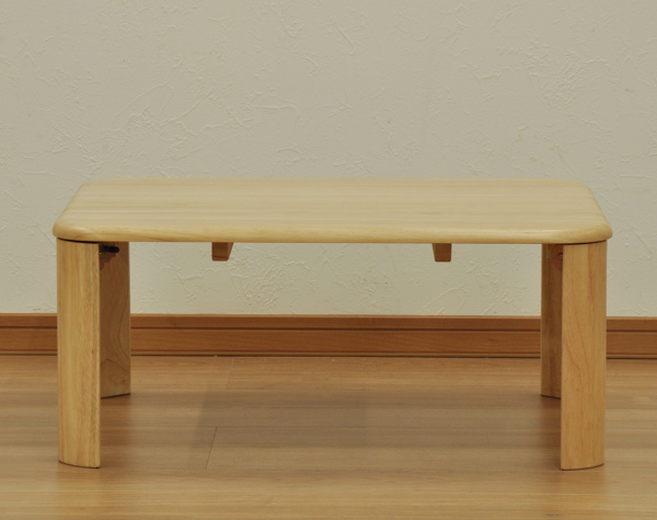 折りたたみ テーブル 幅75cm 角丸 木製 天然木 長方形 折り畳み 机