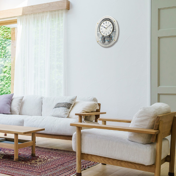 からくり時計 スモールワールドアルディN 電波時計 48曲収録 時計