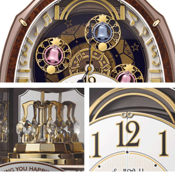 からくり時計 スモールワールドアルディ 電波時計 48曲収録 時計