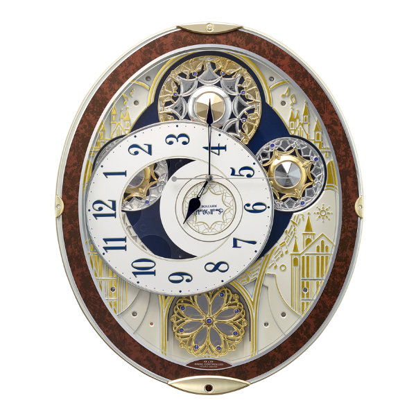 からくり時計 スモールワールドノエルNS ブラウン 電波時計 48曲収録