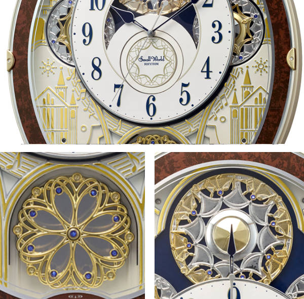 H8-153 新品 スモールワールド からくり電波時計 8MN407RH03 RHYTHM リズム SmallWorld 電波 からくり 掛け時計 スモールワールド