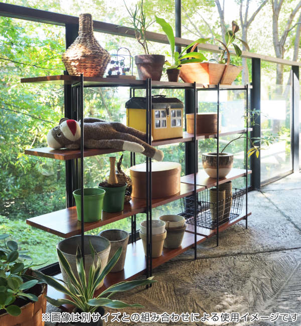 東谷 オープンシェルフ 4段 天然木棚板 エスニック調 ディスプレイ