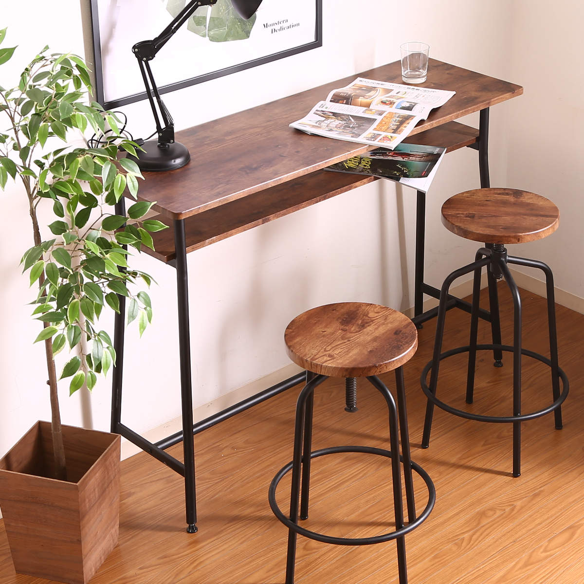 不二貿易（Fuji Boeki） カウンターテーブル 幅120cm キッチンテーブル