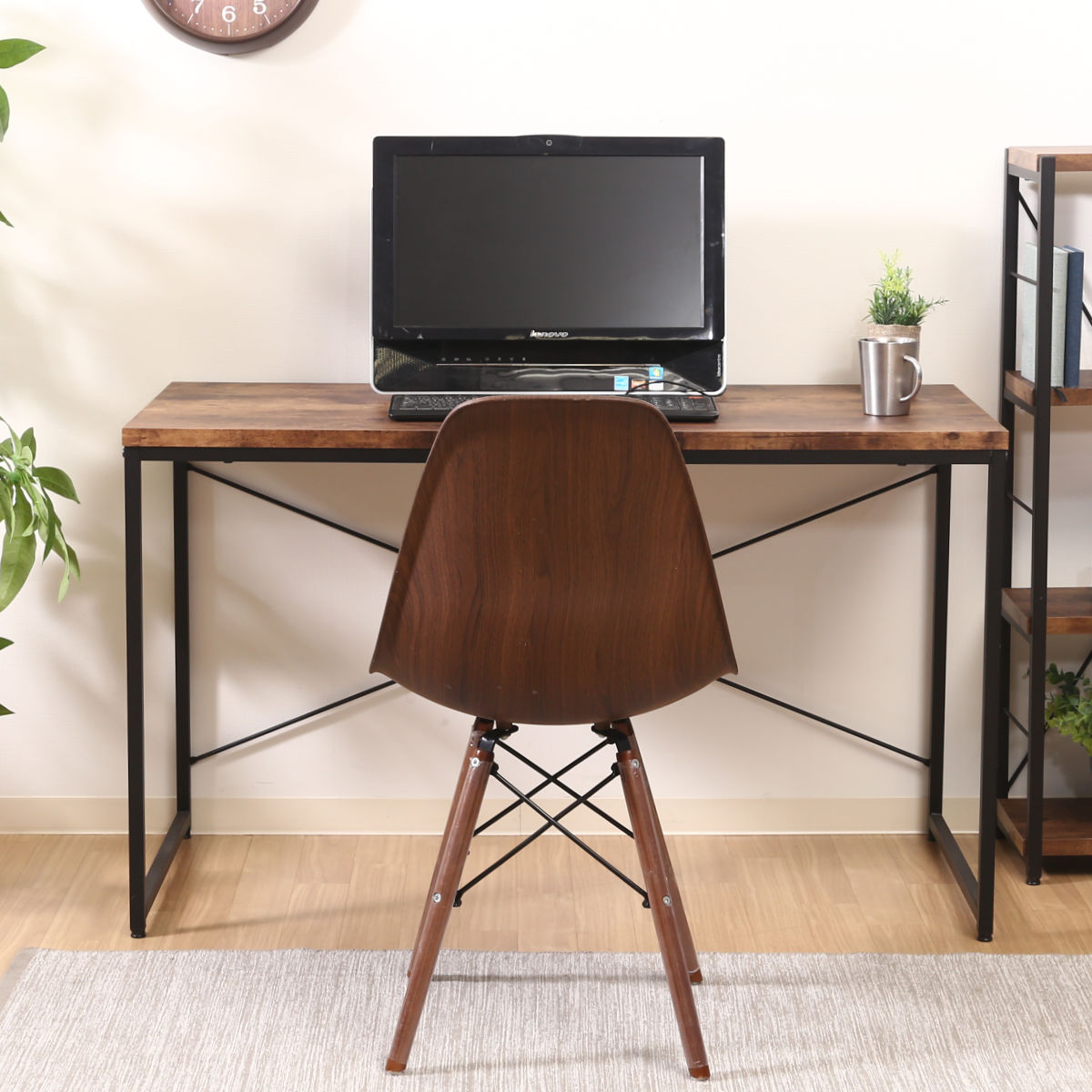 #2 ビンテージ風ワークデスク・パソコンデスク 不二貿易（Fuji Boeki） ワークデスク 幅120cm パソコンデスク