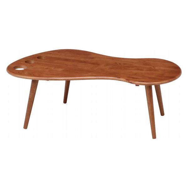 センターテーブル 幅92.5cm ドリンクホルダー ペン立て 木製 天然木 ローテーブル テーブル 机 リビング｜livingut｜02