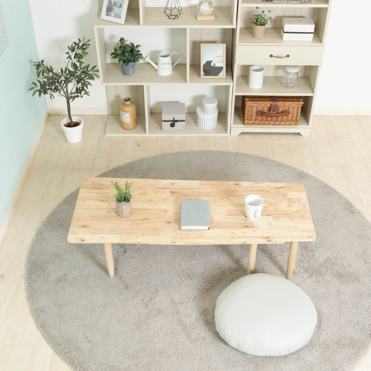 不二貿易（Fuji Boeki） センターテーブル 幅約120〜200cm 木製 ツイン