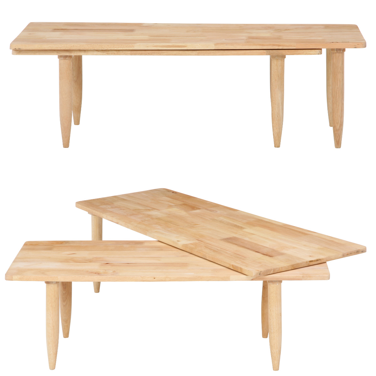 不二貿易（Fuji Boeki） センターテーブル 幅約120〜200cm 木製 ツイン