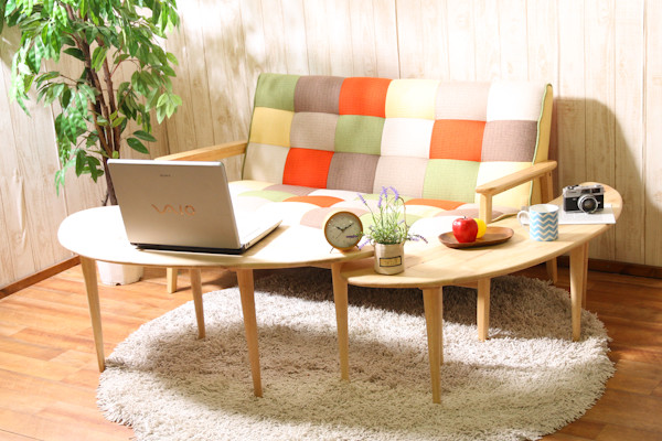 不二貿易（Fuji Boeki） センターテーブル 幅114cm 木製 天然木 サブ