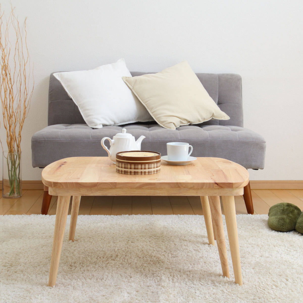 不二貿易（Fuji Boeki） ローテーブル 伸縮式 幅約70〜120cm 木製