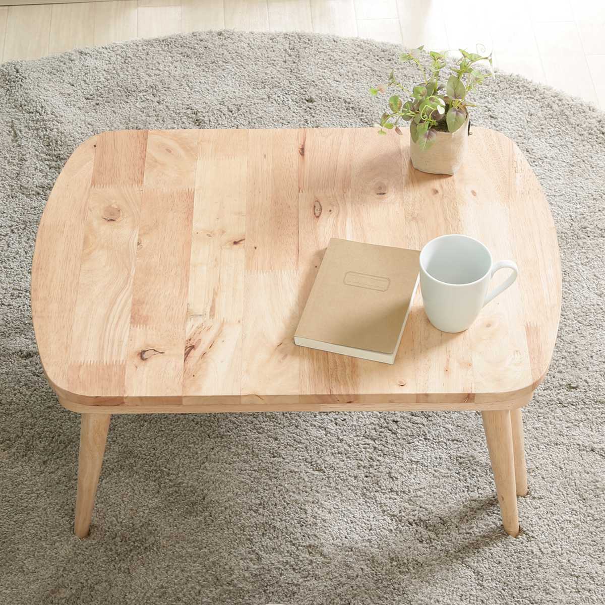 不二貿易（Fuji Boeki） ローテーブル 伸縮式 幅約70〜120cm 木製