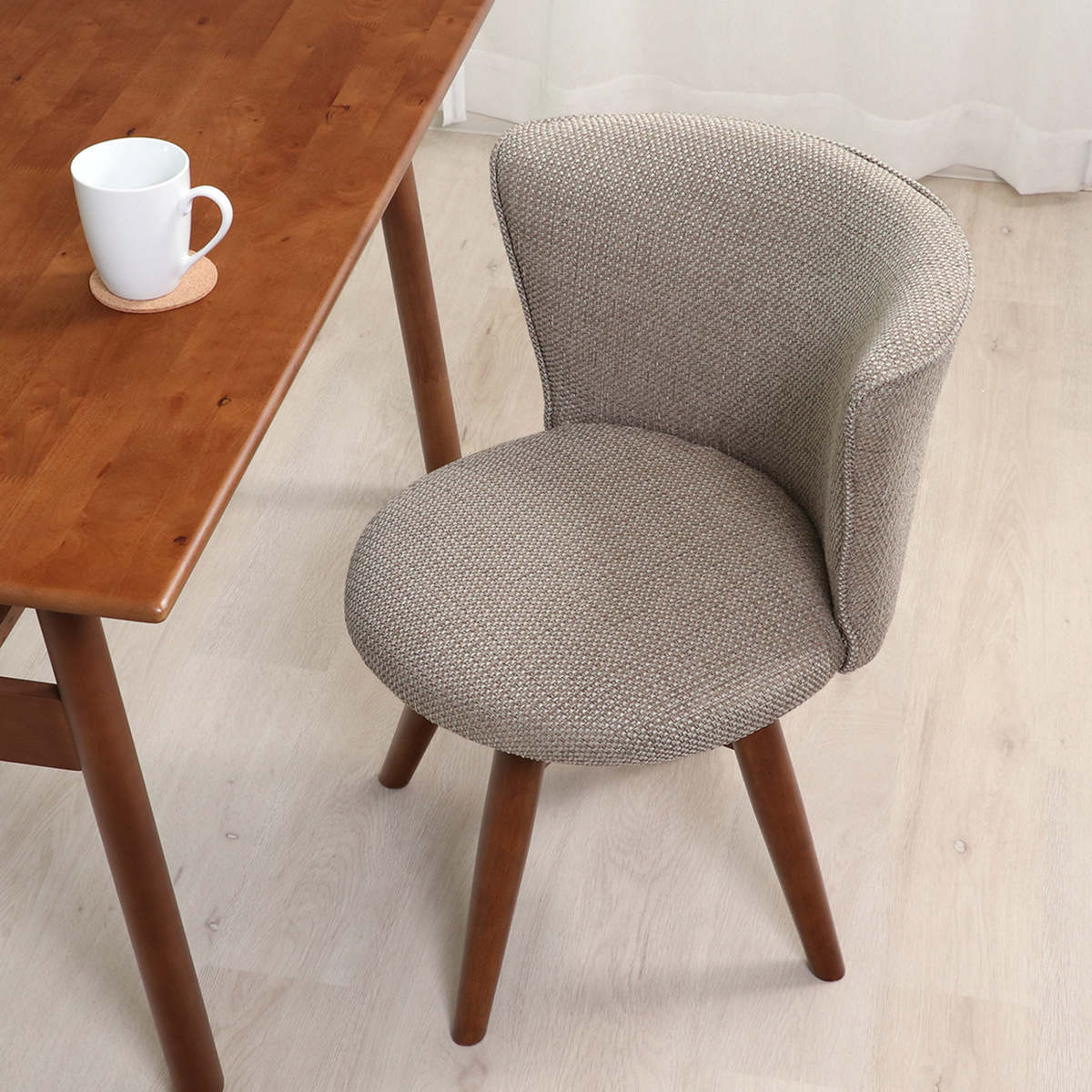 不二貿易（Fuji Boeki） ダイニングチェア 座面高40cm 回転 クラム