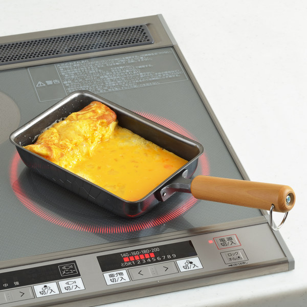 ヨシカワ 玉子焼き器 13×18cm IH対応 鉄製 日本製 NEWグルメパワー 木