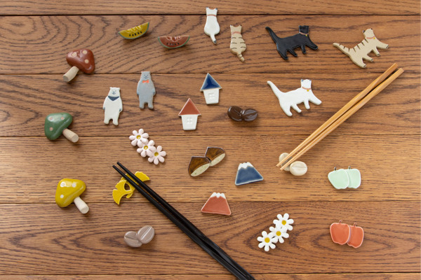 箸置き 5cm くま 箸置 磁器 日本製 同色5個セット （ 箸 置き