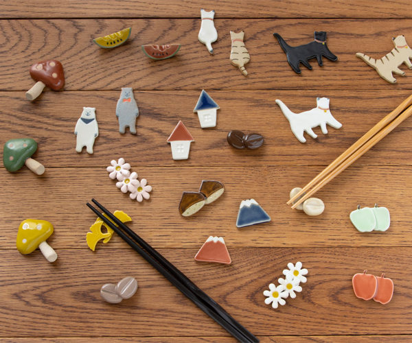 箸置き 4cm コーヒー豆 陶器 レスト 日本製 同色5個セット （ 箸置