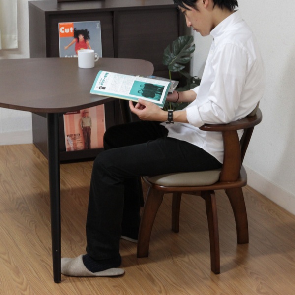 不二貿易（Fuji Boeki） ダイニングチェア 座面高42cm 回転 チェア