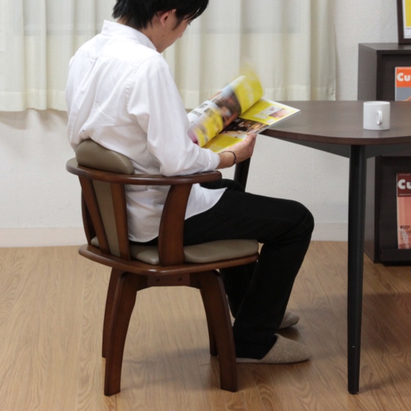 不二貿易（Fuji Boeki） ダイニングチェア 座面高42cm 回転 チェア