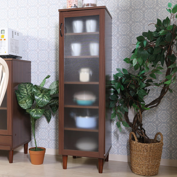 不二貿易（Fuji Boeki） カップボード 片開き ハイタイプ 北欧風 食器