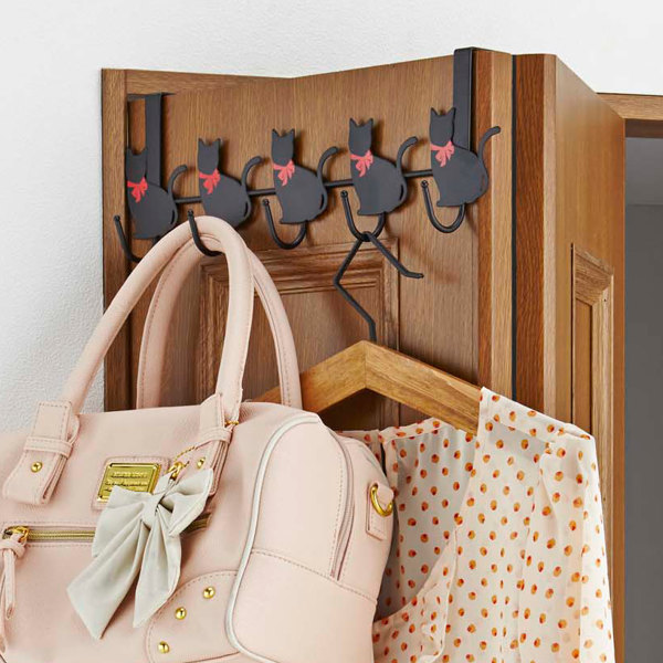 ドアハンガー 5連 猫 横型 ドアフック 山崎実業 （ ドア フック