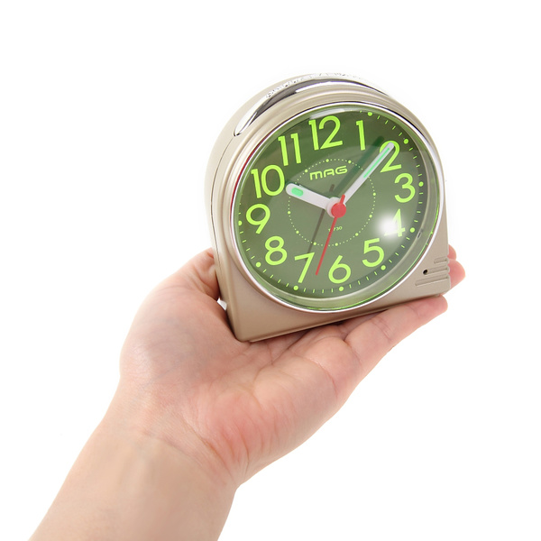 ノア精密 目覚まし時計 蛍 置き時計 ライト付き スヌーズ機能 文字板