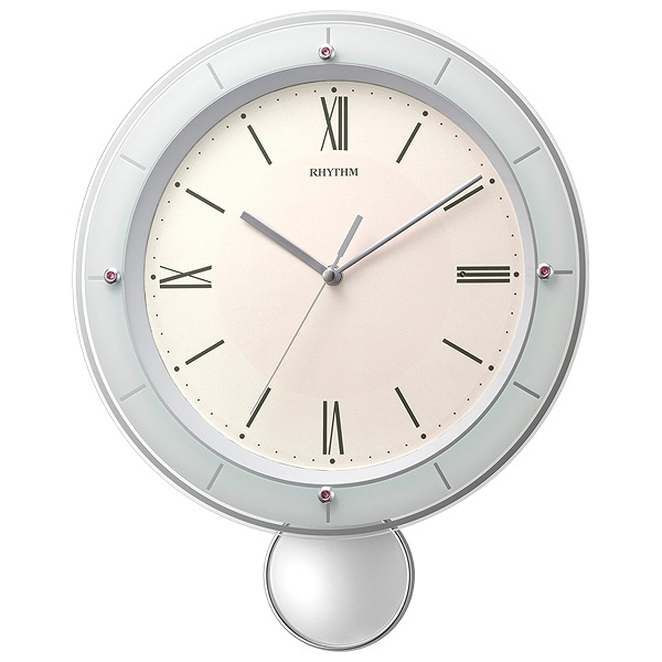 振り子時計 ソフレールS ローマ数字 電波時計 時計 掛け時計 連続秒針