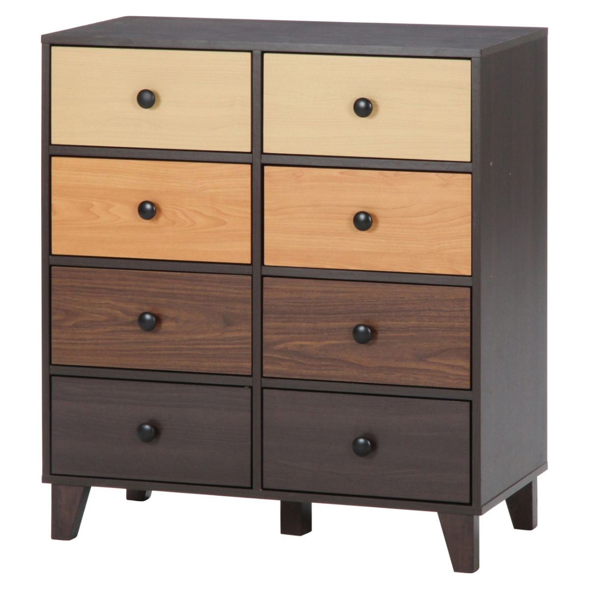 不二貿易（Fuji Boeki） チェスト 幅80cm 2列4段 北欧風 4カラー前板